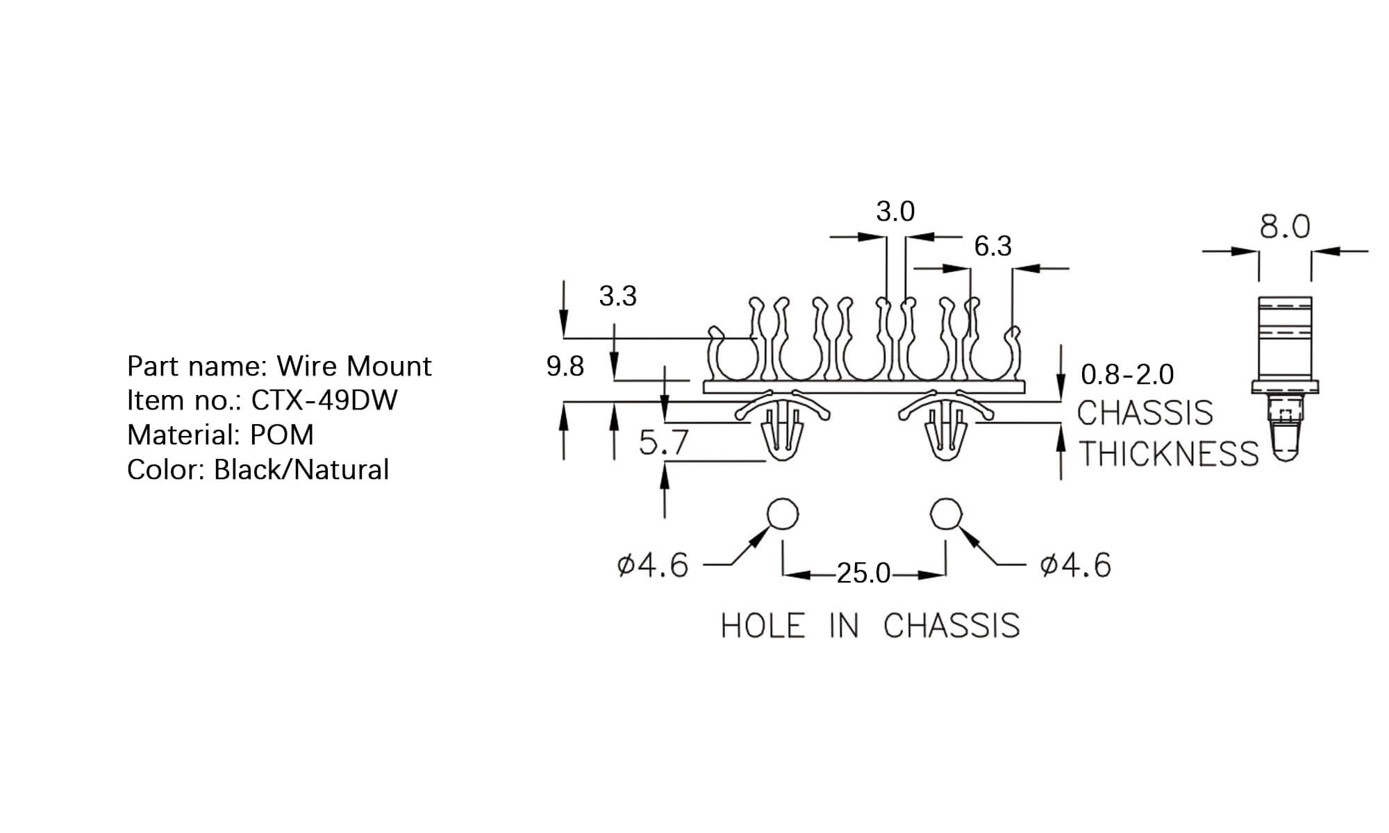 Plastic Wire Mount CTX-49DW